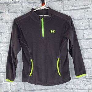 Under armour 1/4 zip Longsleeve fleece pullover w/front pockets grey sz 6 boys